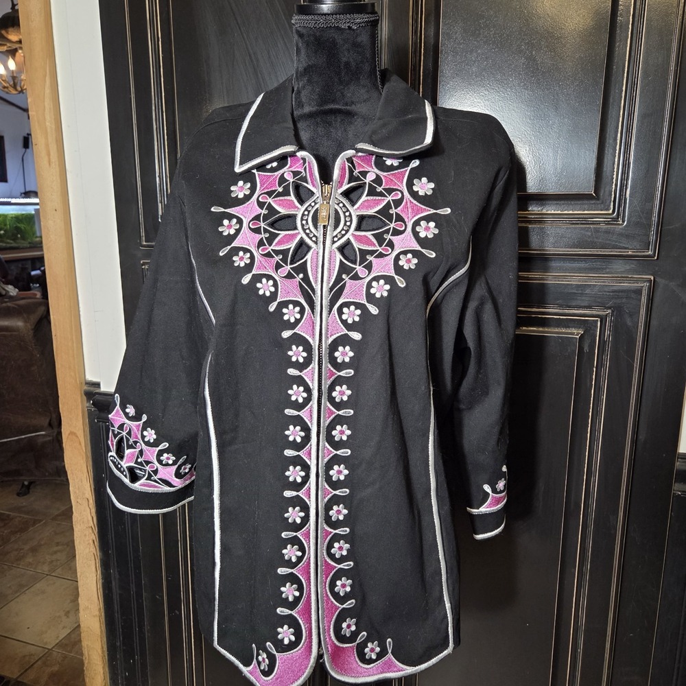 Bob Mackie Wearable XL VINTAGE Jacket, Cut Outs, Pink ,Rodeo Pageant,  Festival,